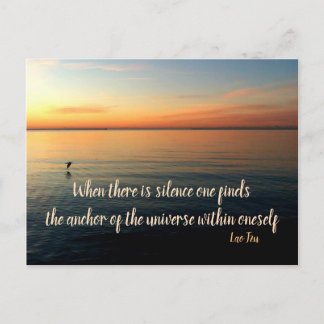 Carte Postale Lao Tzu Silence Citation et Beach Sunrise