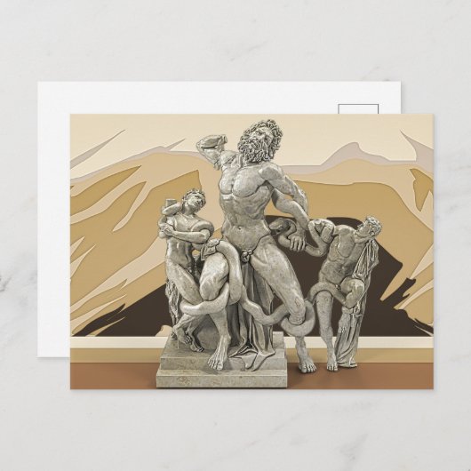 Carte Postale Laocoon et ses fils Sculpture ancienne (Devant / Derrière)