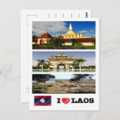 Carte Postale Laos - I Love - (Devant / Derrière)