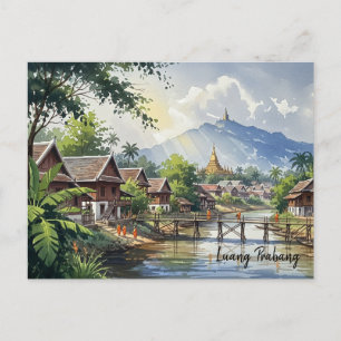 Carte Postale Laos Luang Prabang Aquarelle de voyage