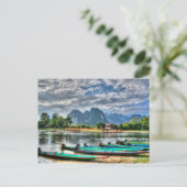 Carte Postale Laos, Vang Vieng, Nam Song River (Debout devant)
