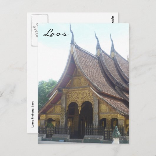 Carte Postale laos wat toit (Devant / Derrière)