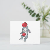 Carte Postale Lapin à la boxe avec gants de boxe (Debout devant)
