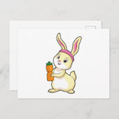 Carte Postale Lapin à la forme avec bouteille de boisson (Devant / Derrière)