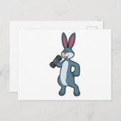 Carte Postale Lapin à l'entraînement en force avec haltère (Devant / Derrière)