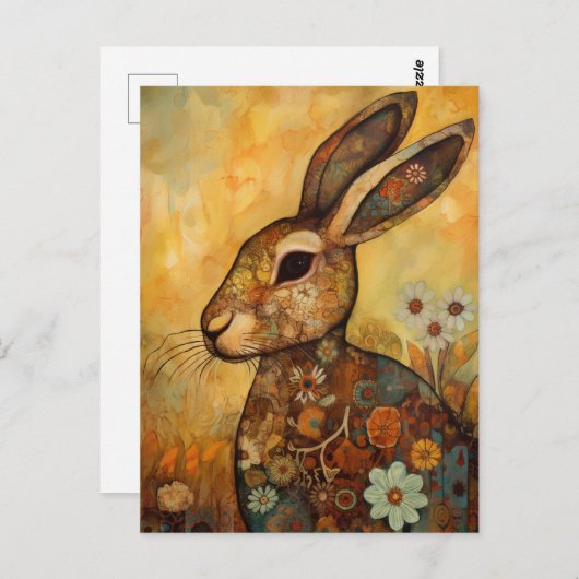 Carte postale lapin adorable (Devant / Derrière)