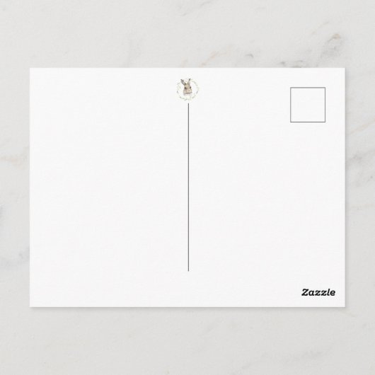 Carte Postale Lapin aquarelle d'animaux de la forêt de bois (Dos)