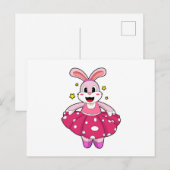 Carte Postale Lapin au ballet danse (Devant / Derrière)