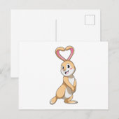 Carte Postale Lapin au cœur (Devant / Derrière)