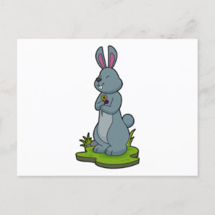 Carte Postale Lapin aux fleurs