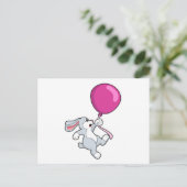 Carte Postale Lapin avec ballon (Debout devant)