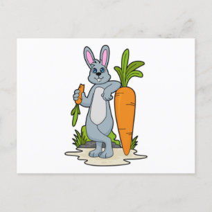 Carte Postale Lapin avec carotte