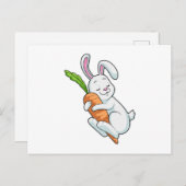 Carte Postale Lapin avec carotte (Devant / Derrière)