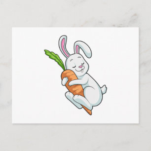 Carte Postale Lapin avec carotte