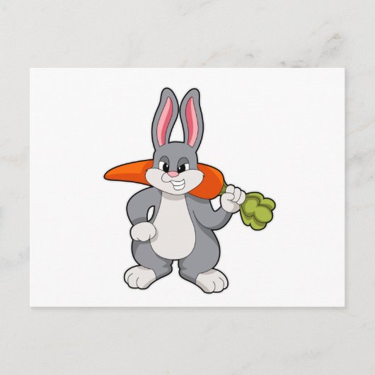 Carte Postale Lapin avec carotte (Devant)