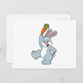 Carte Postale Lapin avec carotte (Devant / Derrière)