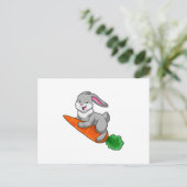 Carte Postale Lapin avec carotte (Debout devant)