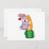 Carte Postale Lapin avec carotte (Devant / Derrière)