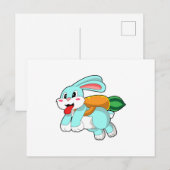Carte Postale Lapin avec carotte en fusée (Devant / Derrière)