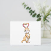 Carte Postale Lapin avec cœur (Debout devant)