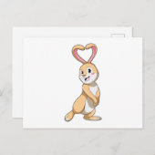 Carte Postale Lapin avec cœur (Devant / Derrière)