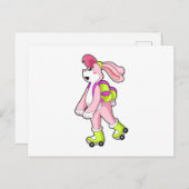 Carte Postale Lapin avec des rollers (Devant / Derrière)