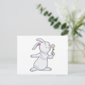 Carte Postale Lapin avec marguerite (Debout devant)