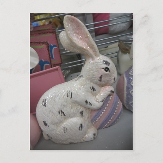 Carte Postale Lapin Avec Oeuf (Devant)