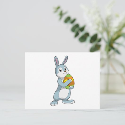 Carte Postale Lapin avec oeuf (Debout devant)