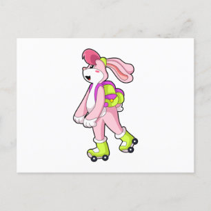 Carte Postale Lapin avec roulettes