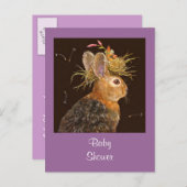 carte postale lapin/baby shower cardinal (Devant / Derrière)