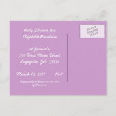 carte postale lapin/baby shower cardinal (Dos)