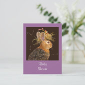 carte postale lapin/baby shower cardinal (Debout devant)