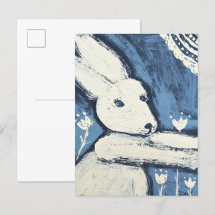 Carte Postale Lapin blanc
