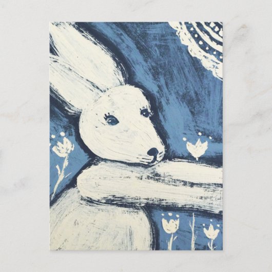 Carte Postale Lapin blanc (Devant)