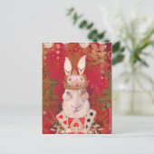 Carte Postale Lapin blanc (Debout devant)