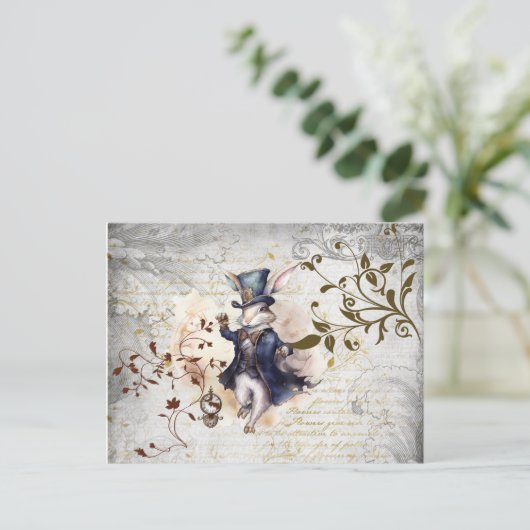 Carte Postale Lapin blanc (Debout devant)