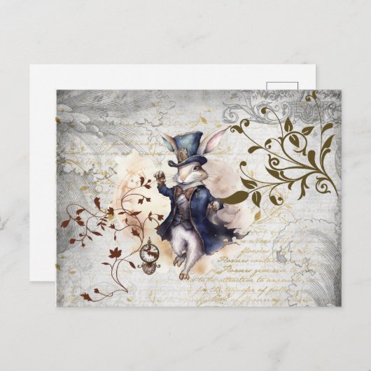 Carte Postale Lapin blanc (Devant / Derrière)