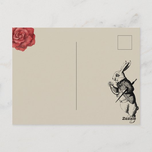 Carte Postale Lapin blanc (Dos)