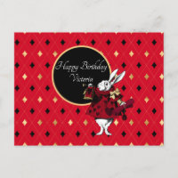 Lapin Blanc à l'anniversaire rouge