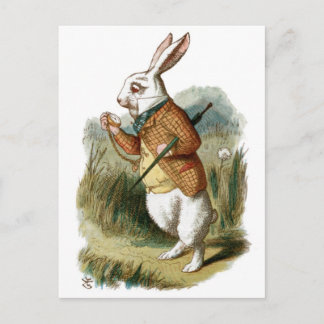 Carte Postale Lapin blanc d'Alice au pays des merveilles