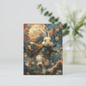 Carte Postale Lapin blanc en retard (Debout devant)