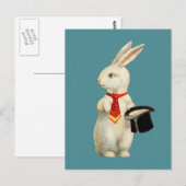 Carte Postale Lapin blanc vintage (Devant / Derrière)