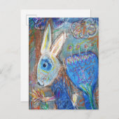 Carte Postale Lapin bleu (Devant / Derrière)