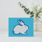 Carte postale "lapin bleu" (Debout devant)