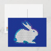 Carte postale "lapin bleu foncé" (Devant / Derrière)