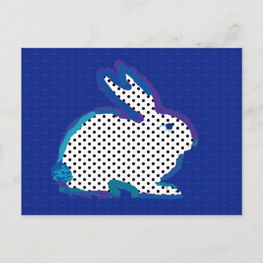 Carte postale "lapin bleu foncé" (Devant)