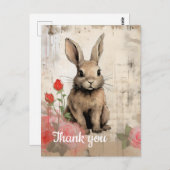 Carte Postale lapin brun Merci 16 (Devant / Derrière)