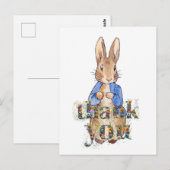 Carte Postale Lapin classique merci (Devant / Derrière)