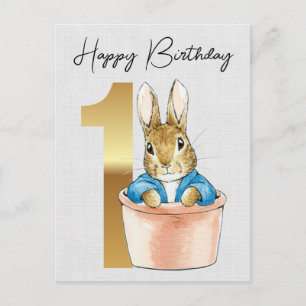 Carte Postale Lapin classique Premier anniversaire